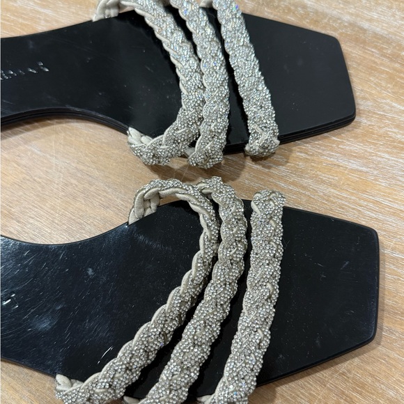 NEW! Santoni Swarovski Foster Crystal Triple Band Slide Sandal 37 - Picture 9 of 10